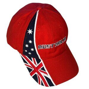 Australia Flag Red Strapback Hat Baseball Cap Stars